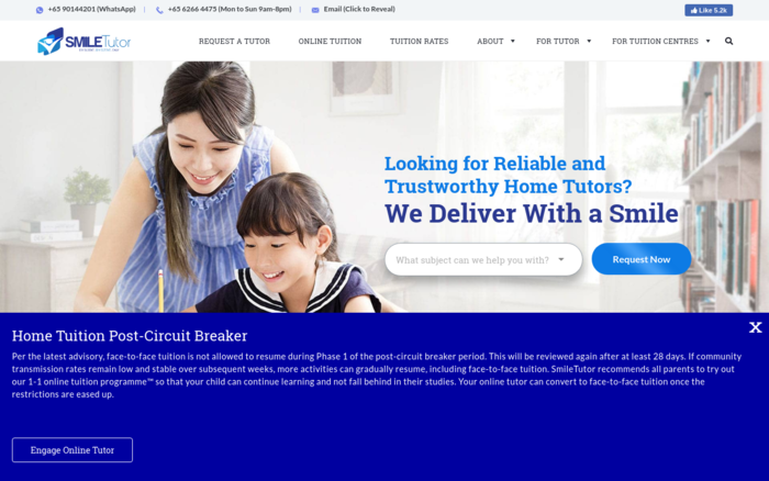 SmileTutor: #1 Trusted Home Tuition Agency in Singapore